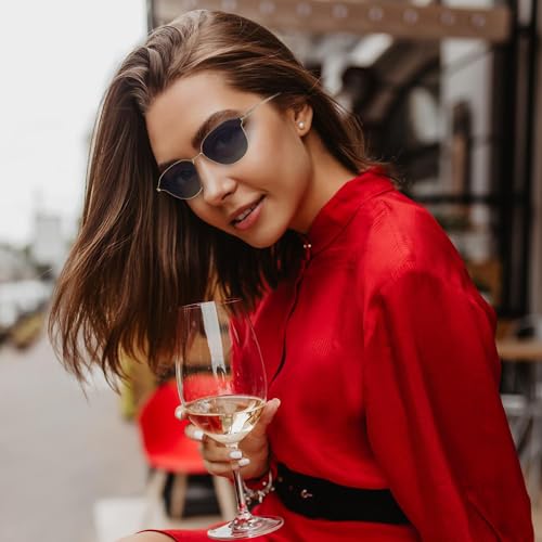 FAA'N Retro Metal Oval Round Trendy Cat Eye Sunglasses Womens Polarized Shades Glasses 6