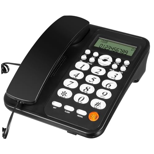 Téléphone confortable au toucher en métal et PVC avec identification de l'appelant