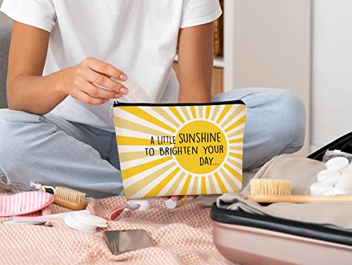 A Little Sunshine To Brighten Your Day Yellow Summer Inspirational Makeup Bag for Women, Cosmetic Bag Gift for Teen Girls,Birthday Christmas Gifts for Women Friends Mom Wife Grandma Daughter Teacher4