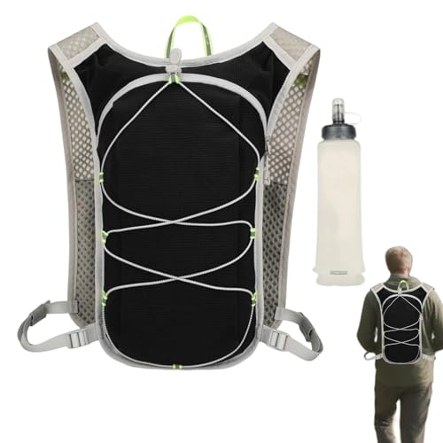 Mochila de hidratación – Paquetes de hidratación para ciclismo | Bolsa de hidratación ligera con botella suave de 500 ml, correas ajustables y vejiga reflectante | Ideal para caza, ciclismo, esquí