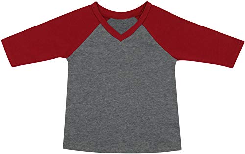 Image of ToBeInStyle Kids Boys Girls Cotton Jersey Contrast Raglan V-Neck Tee T-Shirts