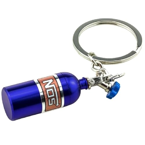 PORTACHIAVE A FORMA DI BOMBOLA PROTOSSIDO DI AZOTO NOS AUTO MOTO REGALO PORTACHIAVI TUNING UOMO MINI GAS SCARICO VOLANTE NATALE FESTA PAPA BLU SCOOTER BICI MONOPATTINO