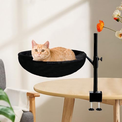 Lit de bureau pour chat nid rotatif apaisant anti-stress pour le travail à la maison - 8