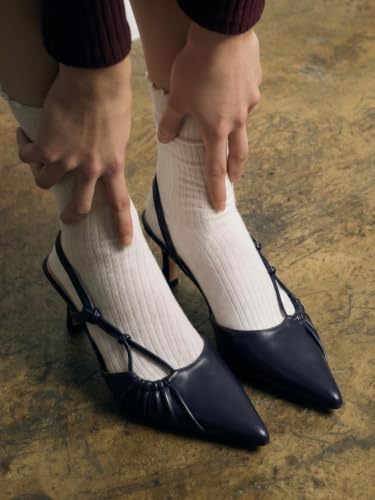 Image of Coutgo Womens Slingback Kitten Heels Closed Pointed Toe Pumps D'Orsay Wedding Party Dress Shoes