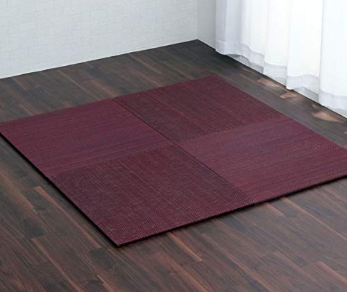 琉球畳 70 置き畳 4枚セット ユニット畳 縁なし 美畳 ワイン 約70×70cm 4P 半畳 正方形 い草 イ草 いぐさ 畳 たたみ マット フローリング tatami mat フロアマット 滑り止め #8636220