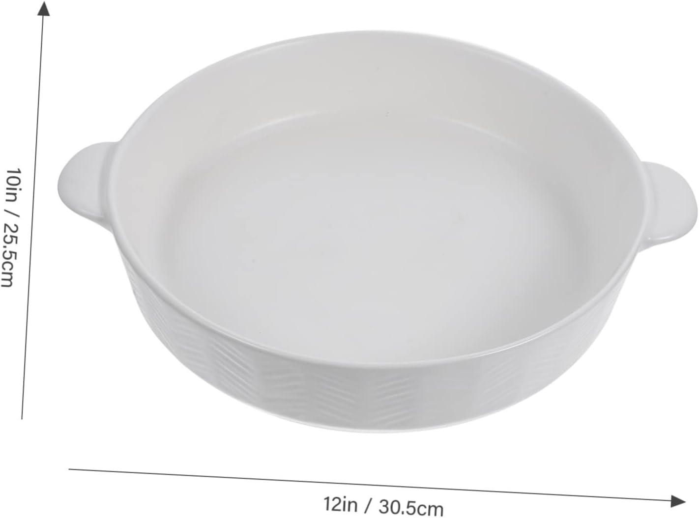 Garneck Ceramic Baking Dish with Double Handle Round Casserole Pan for Roasting Baking Dishes for Pumpkin Lasagna and More High Temperature Resistant and Easy to Clean