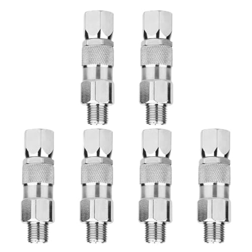 For Sun-tool Airless Spray Swivel Joint 1/4-Inch High Pressure Painting Supplies Airless Spray Whip Hose Swive 1/3/6pcs Airbrush Gun(6PCS)