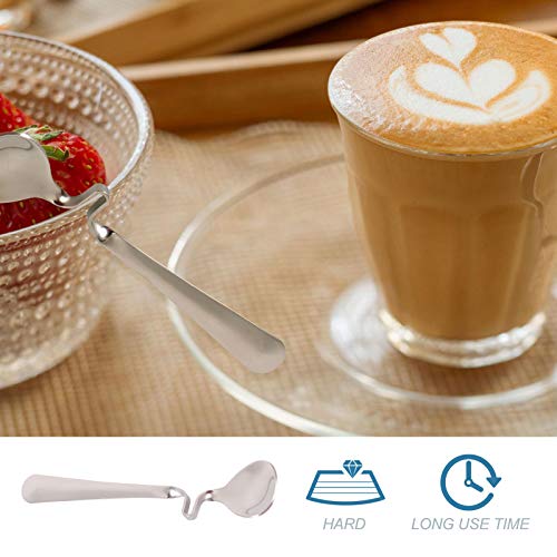 Cabilock 2 cucchiai da miele in acciaio inox con manico curvo per latte, caffè, miele, marmellata, cucchiaini da tè - immagine 6