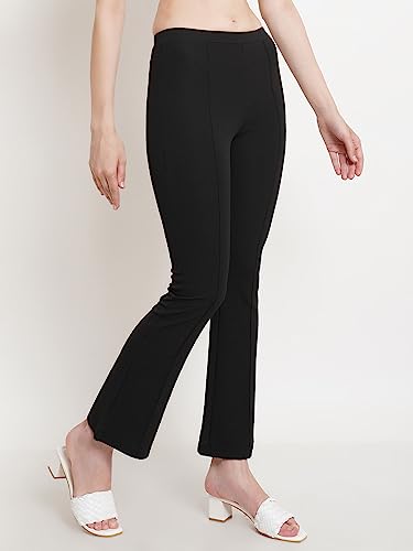 Image of POPWINGS Casual Solid Regular Fit Solid Trouser for Women || Pull On Trouser for Women || Semi-Formal Work Women Trouser for Summer || Stylish Western Trouser