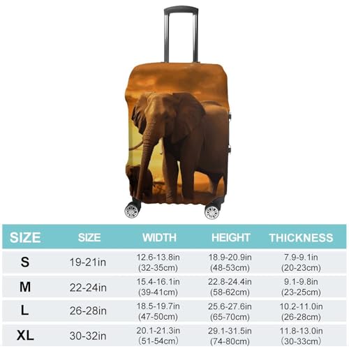 Elephant Luggage Covers Tsa Approved Suitcase Cover Elastic Washable Luggage Sleeve Carry on Cover Protector Anti-Scratch Suitcase Protector Fits 19-30 Inch Case(XL)2