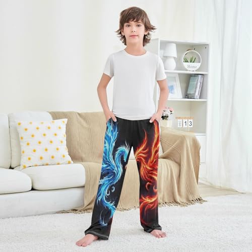 Pajama Pants Fire Dragon Phoenix Long Sleep Pants Lounge Bottoms4