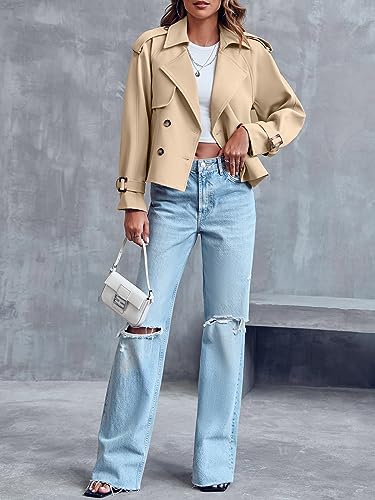 Saodimallsu Beige Double Breasted Trench Coat: Effortless Style for Every Occasion - Image 4