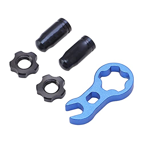 7 tapones para válvula de bicicleta de aleación de titanio, cubierta resistente y ligera con tuerca de aleación de titanio, para protección de neumáticos (Negro) miniatura 7