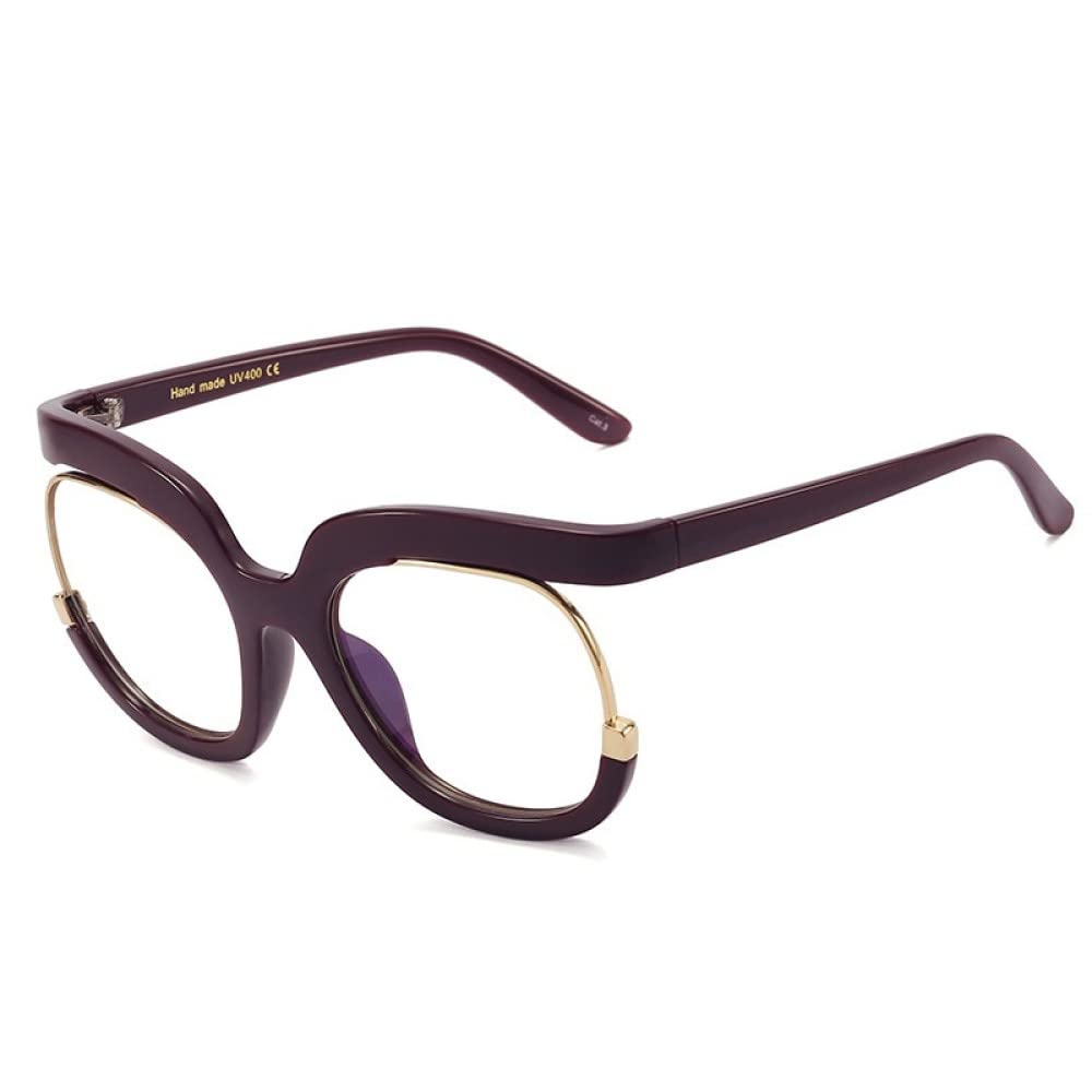 Occhiali da vista quadrati alla moda anti-luce blu per le donne Occhiali da vista vintage neri rosa Montatura per occhiali da computer femminile, rosso vino trasparente