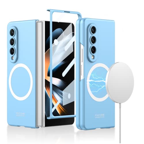 Coque Samsung Z Fold 4 bleu ciel idéale pour recharger sans fil au bureau