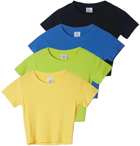 Real Essentials 4 Pack: Women's Cotton Classic-Fit Long-Sleeve Crewneck
