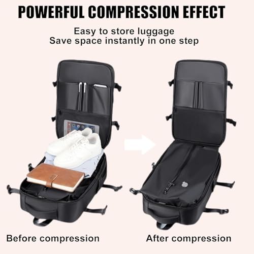 Luna Pack Backpack, Lunapack Travel Backpack, Large Capacity Travel Air Vacuum Compression Backpack with Electric Pump (Pink, Single Pack)3