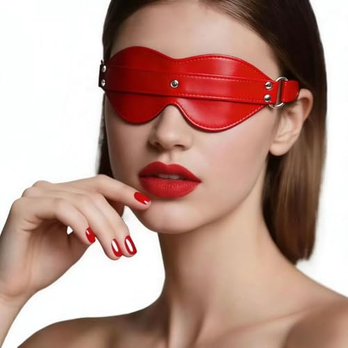 Sexy Women PU Leather Eye Mask BDSM Bondage Blindfold SM Cosplay Sissy Kink Mask Halloween Masquerade Mask Accessories