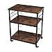 AZL1 Life Concept Kitchen Microwave Cart 3-Tier Kitchen Utility Cart and Rolling Bakers Rack with 5 Hooks for Living and kitchen room,23.72 inches, Rustic Brown