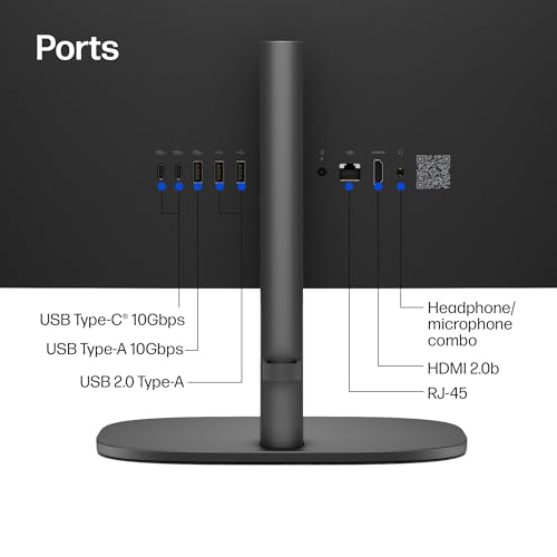 Image of HP OmniStudio 27 inch All-in-One Desktop Next Gen AI PC, FHD Display, AMD Ryzen AI 7 445, 16 GB RAM, 512 GB SSD, AMD Radeon 840M Graphics, Windows 11 Home, Jet Black, 27-cw0102 (2026)