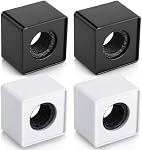 Facmogu 4PCS Mic Flags Square Cube Microphone Flags Station, Custom Interview Mic Flag Station with Foam, Portable Microphone Accessories for Interview KTV Reporter Host Halloween Cosplay