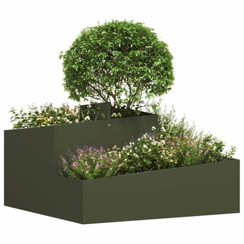 Jardin et Terrasse sublimés par le cache-pot design en métal vert - 2