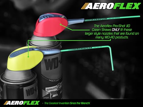 Aeroflex Aerosol Spray Can Replacement Straws for WD-40 Smart Straw Nozzle and Extension Straws ONLY. Large Diameter Straws and Connectors Kit