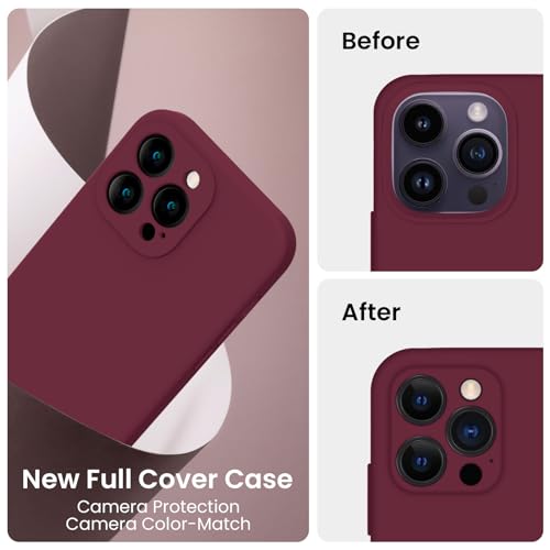 Image of FireNova Designed for iPhone 14 Pro Case, Silicone Upgraded [Camera Protection] Phone Case, Soft Anti-Scratch Microfiber Lining Inside, 6.1 inch, Plum