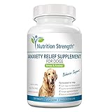 Nutrition Strength Dog Anxiety Relief Supplement, Formula with Valerian Root, Chamomile & L-Tryptophan for Stressed Dog Support & Separation Aid, Calming Treats for Dogs, 120 Chewable Tablets