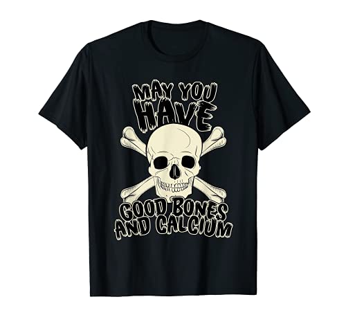 Halloween Skeleton Tshirt Costume Trick Treat Bones Calcium T-Shirt, Black