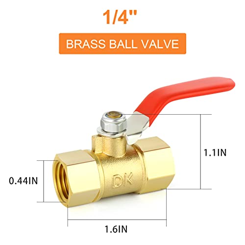 Image of GASHER 3PCS 1 /4 Inch Brass Mini Ball Valve, Shut Off Valve, 1 /4 Inch FNPT Thread Pipe Fitting