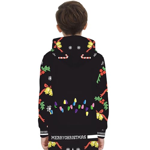 GRAJTCIN Kids Ugly Christmas Sweater for Boys Girls, Long Sleeves Hoodies Non-knited Sweatshirt3