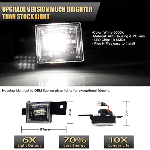 Carrep Full Led License Plate Light Assembly Tag Lamp,24Pcs Led Bulb Compatible With Silverado 1500 2500Hd Colorado Sierra 1500 2500Hd 3500Hd Canyon #TOP2