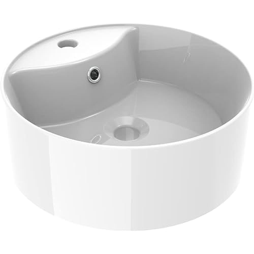 Lavabo en céramique poli blanc ERCOS, le design épuré 406 MM