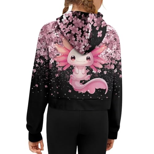 Uourmeti Girls Long Sleeve Cropped Hoodies Fall Clothes Half Zip Up Pullover Tops with Pockets2