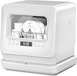 Countertop Dishwasher, Portable Dishwasher with Water Tank and Air-Dry Function