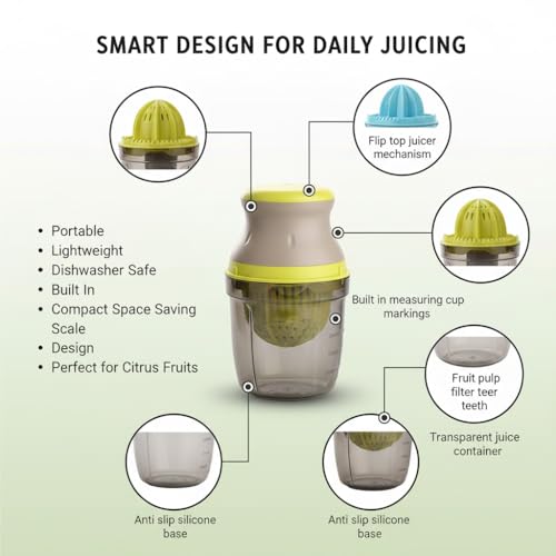 Image of Handheld Manual Juicer 1 Pc | Portable Citrus Juicer & Fruit Vegetable Squeezer | Heavy Duty Lemon Orange Press, Compact Kitchen Juice Maker, Easy Clean Lightweight Hand Juicer