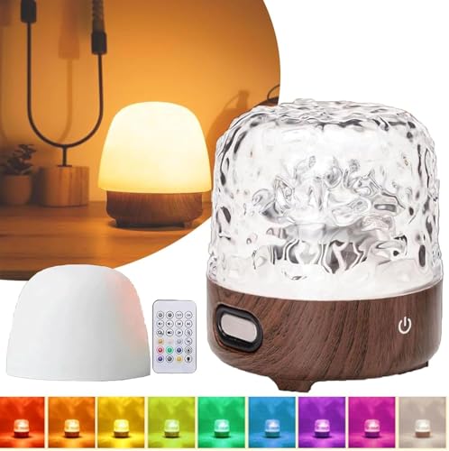 Umikk Lampe Lunie Ocean Wave - Projecteur de vagues océaniques - Veilleuse avec haut-parleur Bluetooth - 16 couleurs - Lumière LED champignon avec télécommande - Pour chambre à coucher, salon