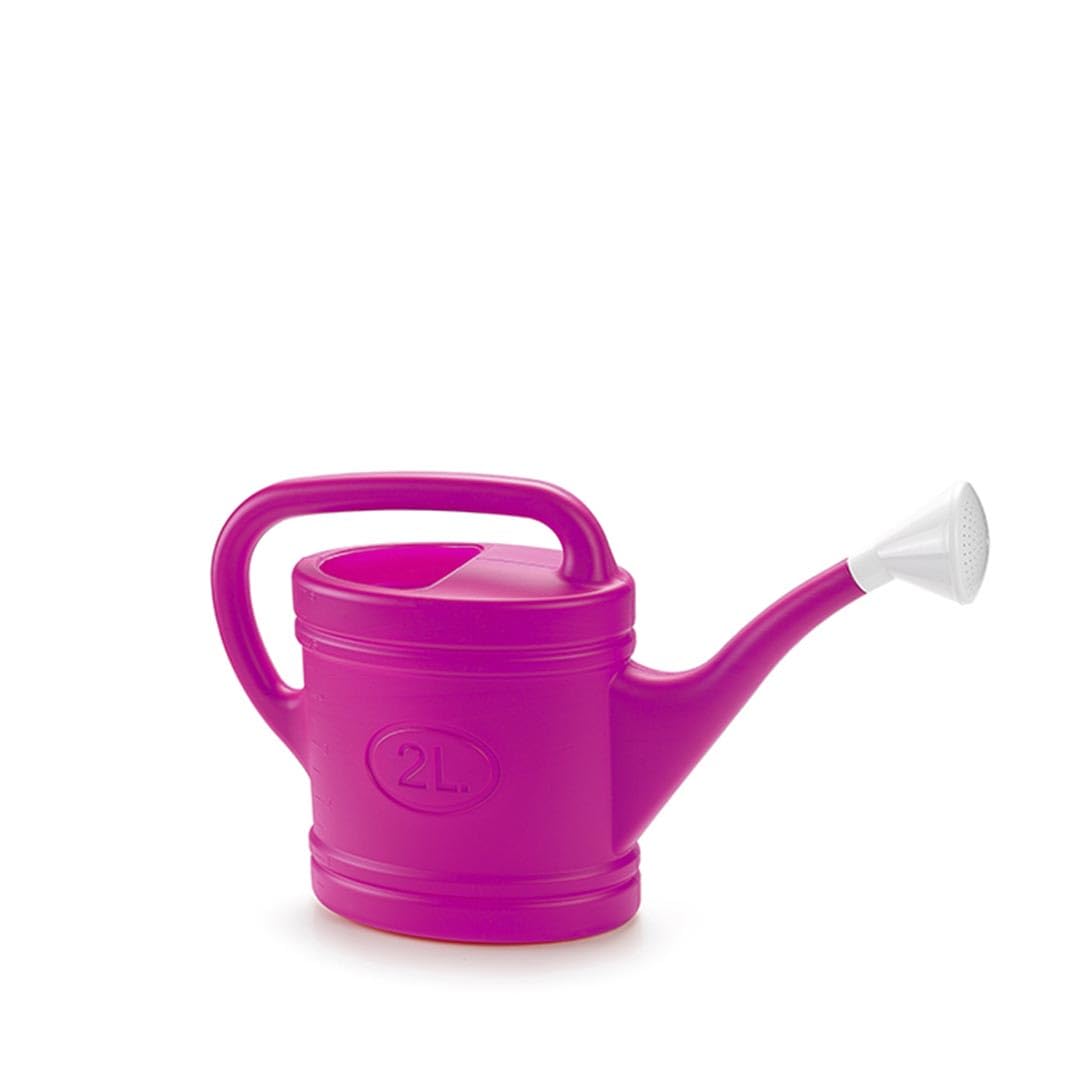 Muddy Hands Pink Plastic Garden Plant Watering Can With Removable Rose Long Reach (, 2 Litre)