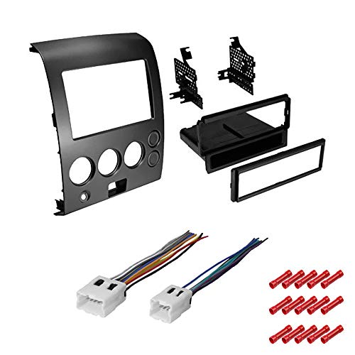 CACHÉ KIT1065 Bundle with Car Stereo Installation Kit for 2006 – 2007 Nissan Titan – in Dash Mounting Kit, Harness for Single Din Radio Receivers (3 Item)