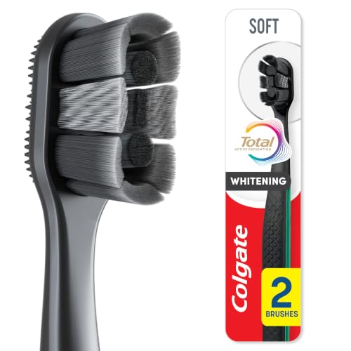 Colgate Total Active Prevention Soft Whitening Toothbrush, 2 Pack