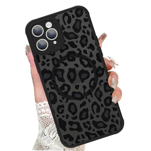 Image of KANGHAR Case for iPhone 11 Pro Max Phone Case Leopard Printed Pattern | Cute Cheetah [Compatible with Magsafe] Protective Magnetic Case for Girls Women Men 6.5 inch