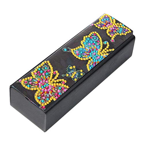 Glasses Case with Diamond Painting, DIY Butterfly Diamond Painting Leather Eye Glasses Storage Box Sunglasses Organizer Hard Shell Protective Case Mosaic Making Art Craft for Men Women