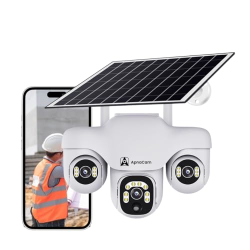Image of 4G Solar Security Camera - Triple Lens 3MP PTZ Wireless Outdoor CCTV, Solar Powered, 360 Pan Tilt View, Color Night Vision, Motion Detection, Two-Way Audio, IP66 Waterproof, 128GB Support, No WiFi