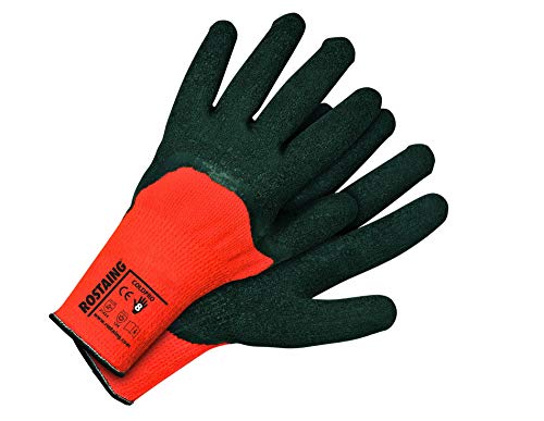 Rostaing Mixte Coldpro Gants de chantier Ma onnerie Chaud pour l Hiver, Orange/noir, Taille 8 (M) EU Cover