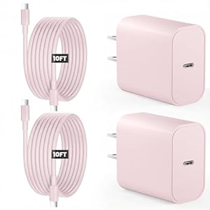 Cargador para iPad de carga rápida, bloque de cargador USB C de 20 W con cable tipo C de 10 pies de largo para iPad Pro de 13/12.9/11 pulgadas, iPad A16 11ª/10ª, iPad Air 13/11 pulgadas M3/M2/5ª/4ª