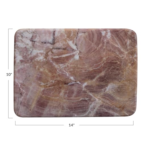 Tabla para cortar y quesos de mármol rectangular rosa miniatura 2