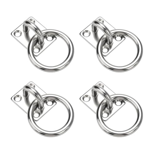 GSHLLO 4 Pcs 30x35mm Stainless Steel Ring Plates