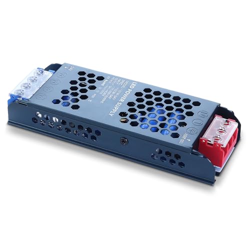 LED Power Supply 24V 150W Ultra Slim LED Driver 110V AC to 24V DC 6.25A 150 Watt Quiet Low Volt Converter LEDs Transformer Constant Voltage for LEDs Strip Light, Indoor