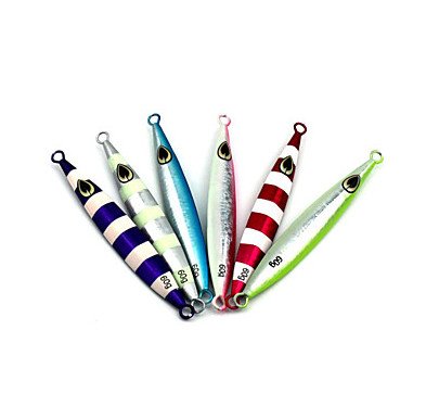 6 pcs en métal plomb appâts durs 12.3 cm 60 g Leurres de pêche Couleurs aléatoires
